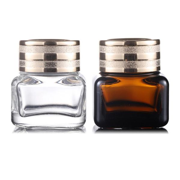 

storage bottles & jars 15g small clear brown jars, square eye cream jar cosmetic packing bottle in stock