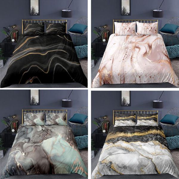 

bedding sets 3d luxury marble printed set for adults 2/3pc home textiles twin  king size duvet cover pillowcase