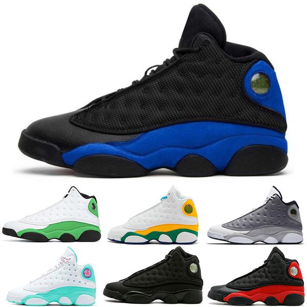 

2021 new men 13s basketball shoes 13 mens atmosphere grey aurora green black cat bred chicago court purple flint he got game hyper royal sne, White;red