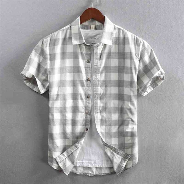 

simple check men's short sleeve shirt - no pair2021, White;black