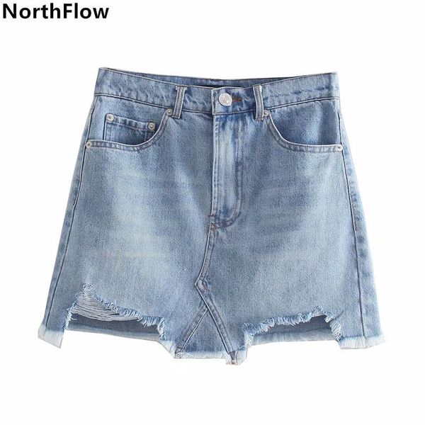 

skirts northflow denim women faldas mujer moda ripped solid pocket england style harajuku saia womens, Black