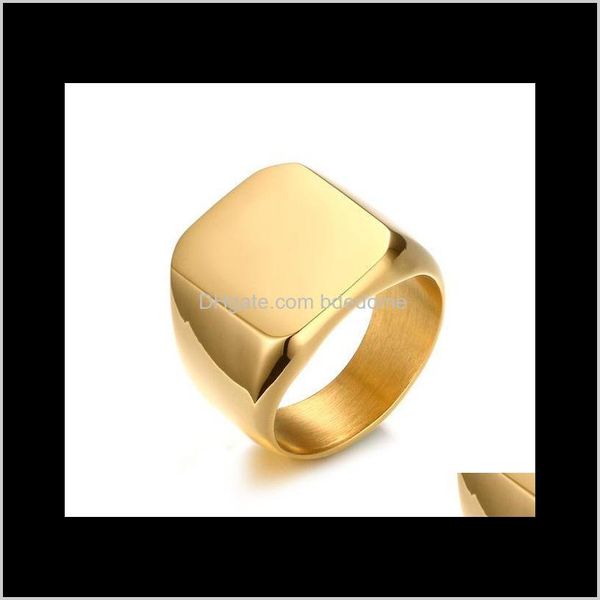

rings jewelry drop delivery 2021 mans signet wedding band unique stainless steel plated seal promise ring boy male aessories z37qc, Silver
