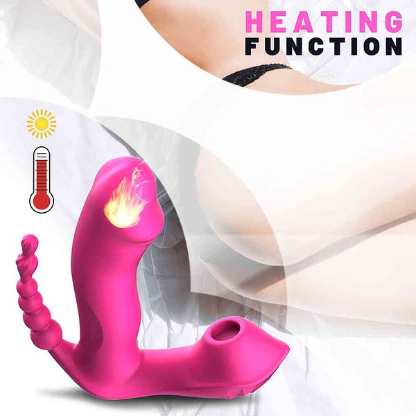 NXY -Sex -Vibratoren Masturbatoren 3in 1 Saugvibrator Analklauen Dildo für Frauen Vagina Clitoris Stimulation Wearable Toys Erwachsener Stimulator Masturbator 1013