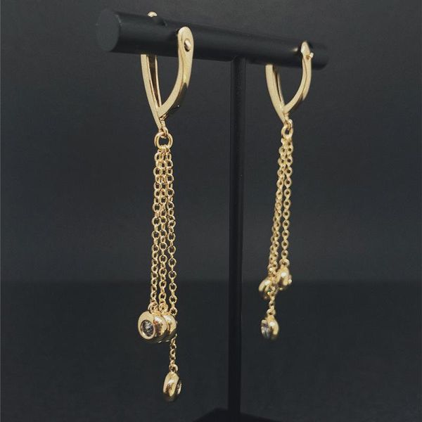 

dangle & chandelier 2021 trend korean fashion personality earrings female copper micro-inlaid multi-long chain pendant, Silver