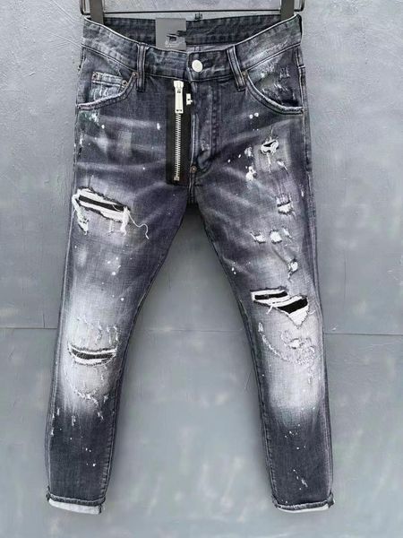 

men's jeans uk0978 fashion 2021 runway luxury european design party style clothing, Blue