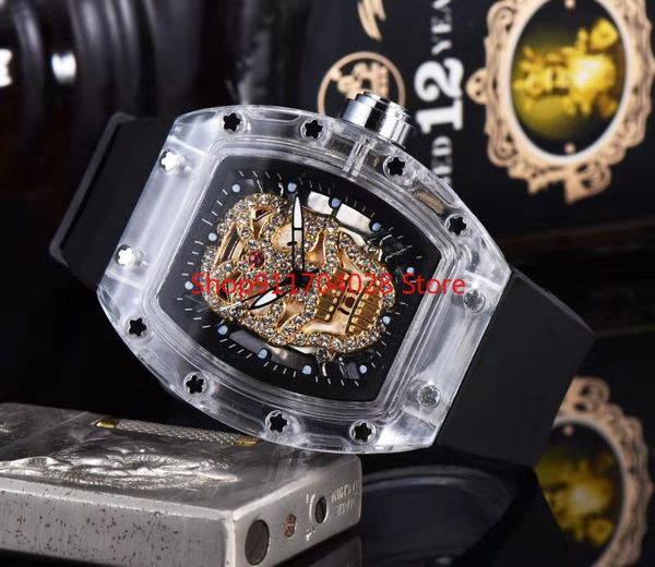 

diamond skull military watch diving 3 needle watch men's brand luxury quartz reloj hombre relogio masculino r, Slivery;brown