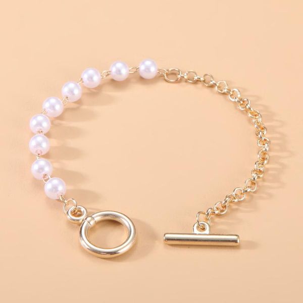 

charm bracelets pulseras mujer 2021 trendy bracelet bangles for women imitation pearl wedding jewelry gift, Golden;silver