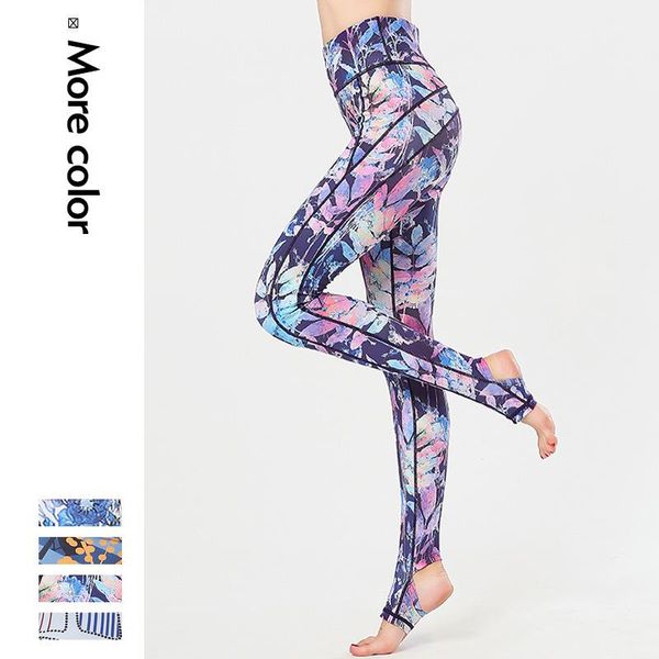 

hip-lifting yoga pants women's printed stretch tights, quick-drying running sports pants, slim fitness outfits, White;red