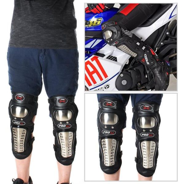 Motosiklet zırh diz pad paslanmaz çelik motocross koruyucu gurad dişli off-road bekçi paten kneepad motosiklet koruma kitleri