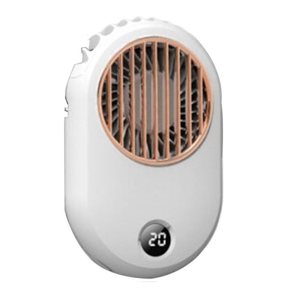 

smart home control digital display hanging neck fan usb charging small retro mini handheld silent sports portable