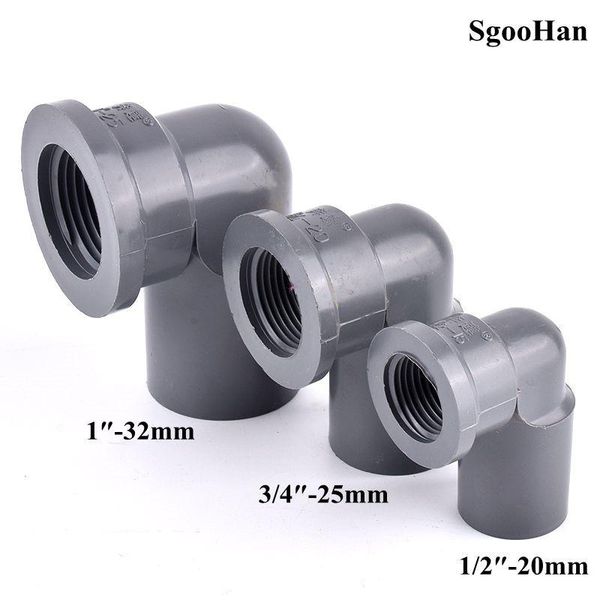 

watering equipments 1~5pcs 20/25/32mm pvc female thread elbow connector water pipe broadside joint aquarium parts garden irrigation adapter