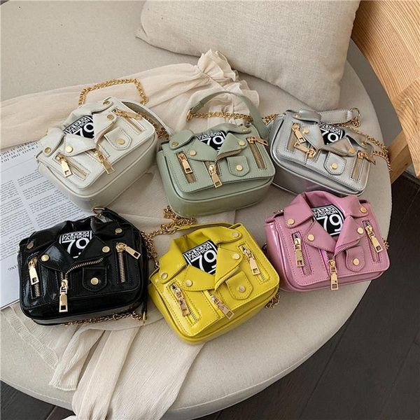 

duffel bags women fashion motorcycle bagsrivet clothing jacket shoulder messenger bag pu leather crossbody chain solid casual