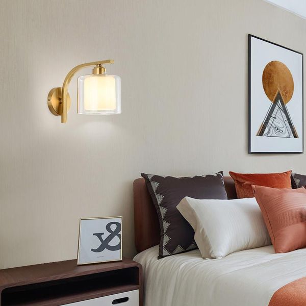 

wall lamps all copper led sconces light home bedside lamp for living room bedroom study dining kitchen indoor fixtures