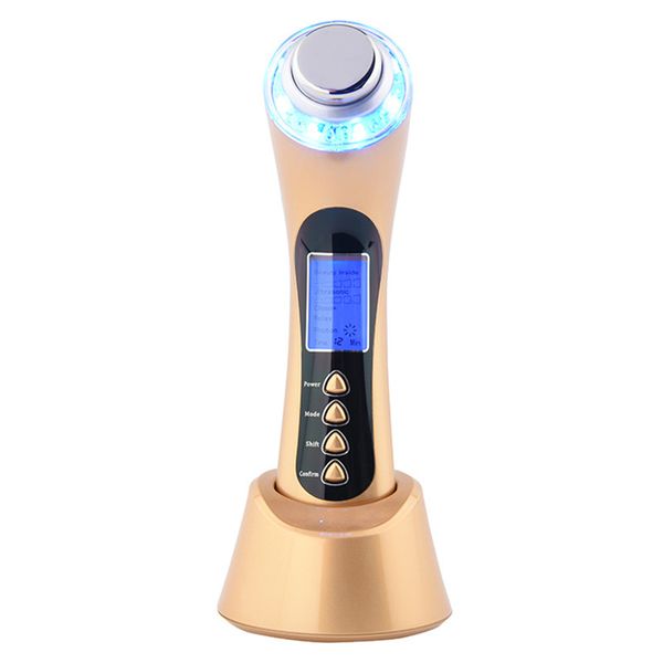 

5 in 1 ultrasonic beauty device high frequency ion led pn skin care tools multifunctional face tightening vibrating massager