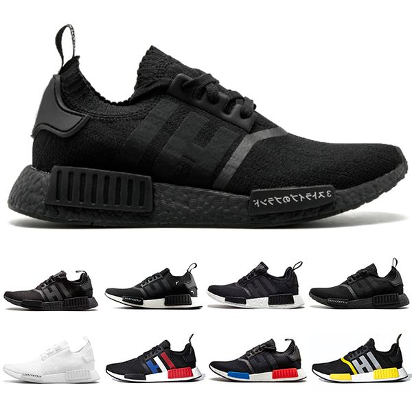 

nmd human race r1 running shoes 2022 fashion sneaker blue glow core black japan black white og classic oreo triple red men trainers sports s