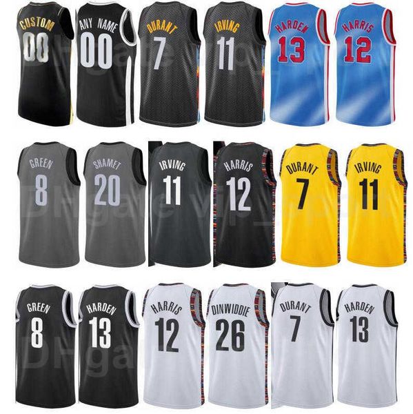 

print basketball james harden jersey 13 blake griffin joe harris spencer dinwiddie timothe luwawu-cabarrot landry shamet city earned edition, Black