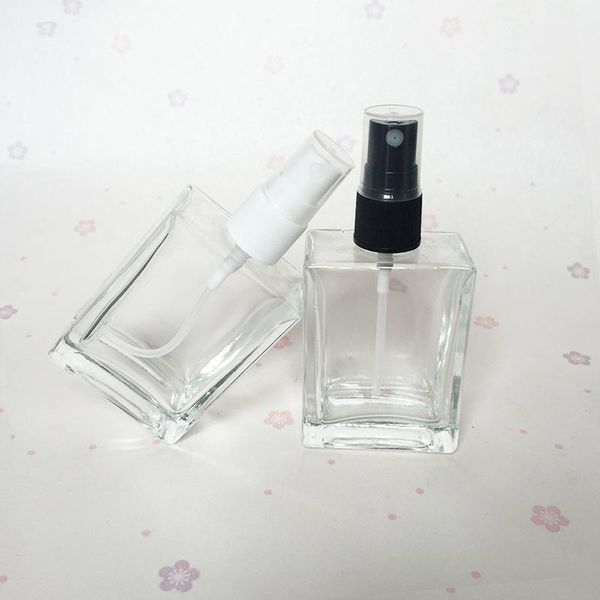

50ml glass white/black pump spray empty bottles for the perfumes,clear/frosted bottle with sprayer ,fine mist storage & jars