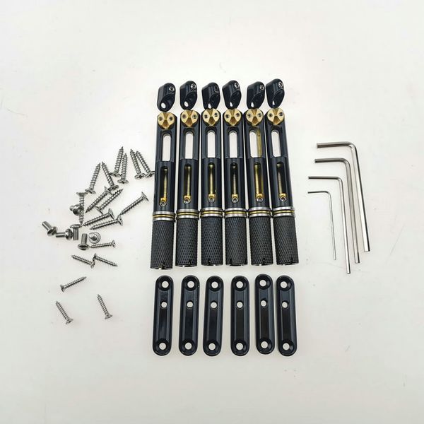 

new guitar bridge single headless fanned fixed brass bridges black /chrome