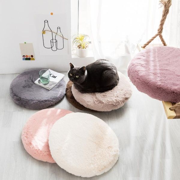 

cushion/decorative pillow soft fluffy plush artificial fur round shaped tatami mat 43cm slip-resistant faux shower mat, shaggy thick