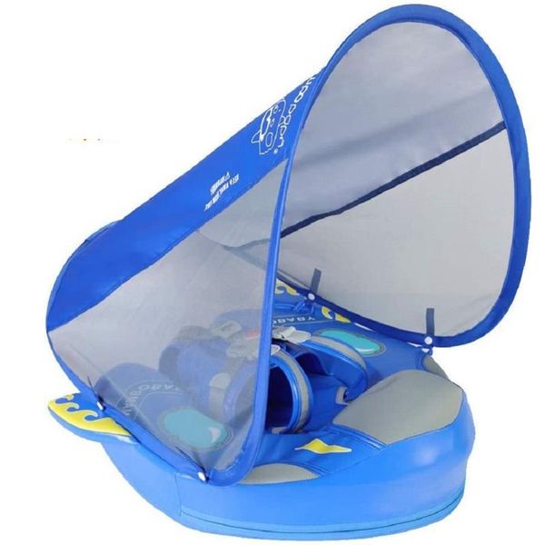 

life vest & buoy baby float with canopy, swim trainer, infant float, solid pool floats, non-inflatable water toy upf50+ sun protection