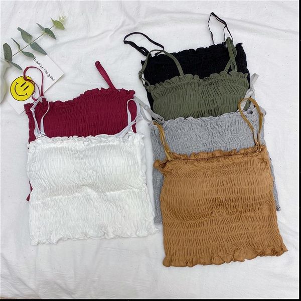 

halter backless bandage women camis crop cotton seamless underwear for, White