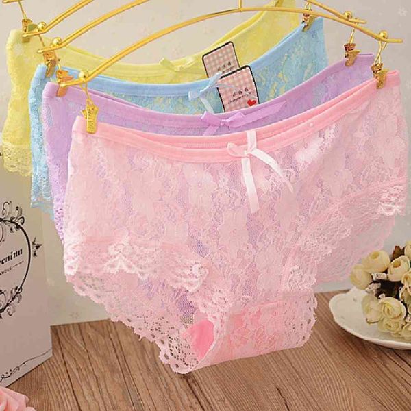 

underwear low waist lace out girl's lovely triangle, Black;pink