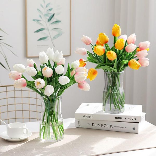 

decorative flowers & wreaths tulip simulation flower fake bouquet decoration living room bedroom dining table arrangement dried