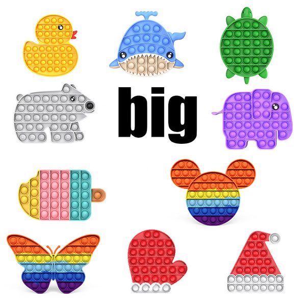 

big rainbow push fidget toy sensory bubble autism special needs anxiety stress reliever for decompression