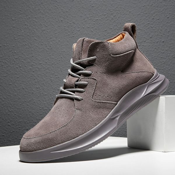 

boots autumn early winter shoes men genuine leather footwear casual sneakers cool fashion young man a1886 jwcy, Black