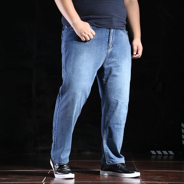 

men's jeans big size blue men 50 52 7xl 8xl black extra large oversize mens elastic stretch denim trousers male jean brand pants