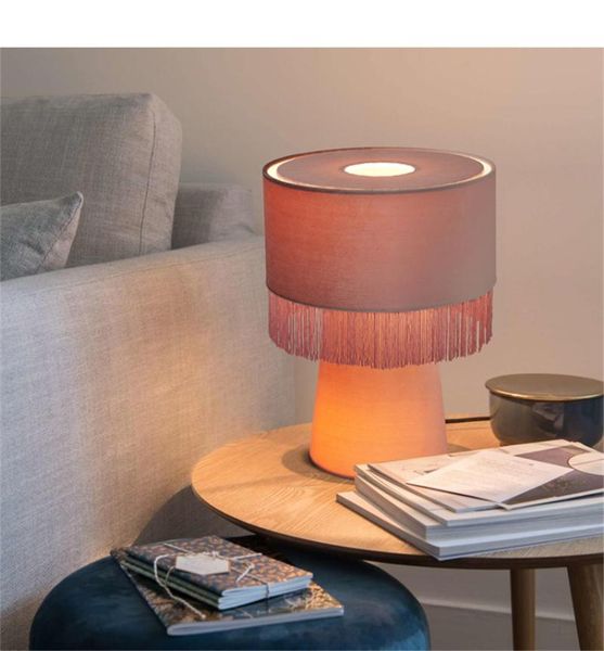 

nordic bedroom bedside tassel fabric table lamps modern living room el dressing luxury decoration lights