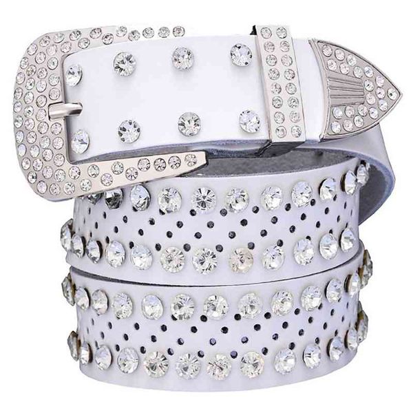 

designer belts 2023 new versatile leather with diamond women's punching cattle needle buckle drill belt factory outlet, Silver