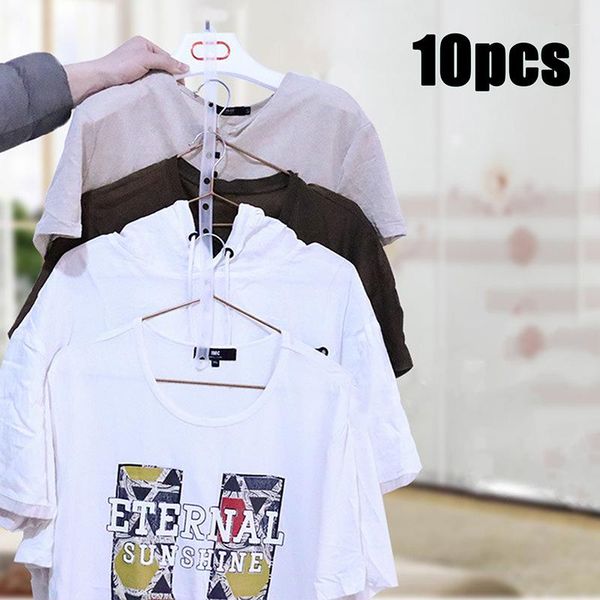 

hangers & racks 10pcs/lot clothes hanger multi-port support circle drying 14 hole rotating multi-function plastic storage rack