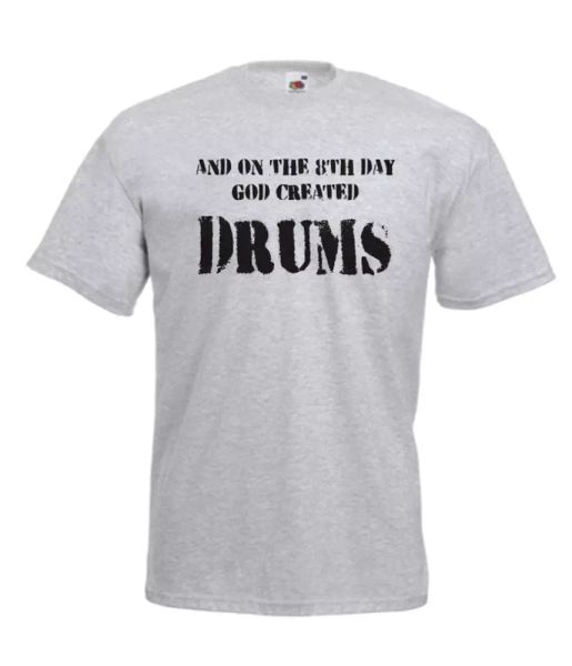 

god created drum rock funny custom t-shirt gift birthday christmas, White;black