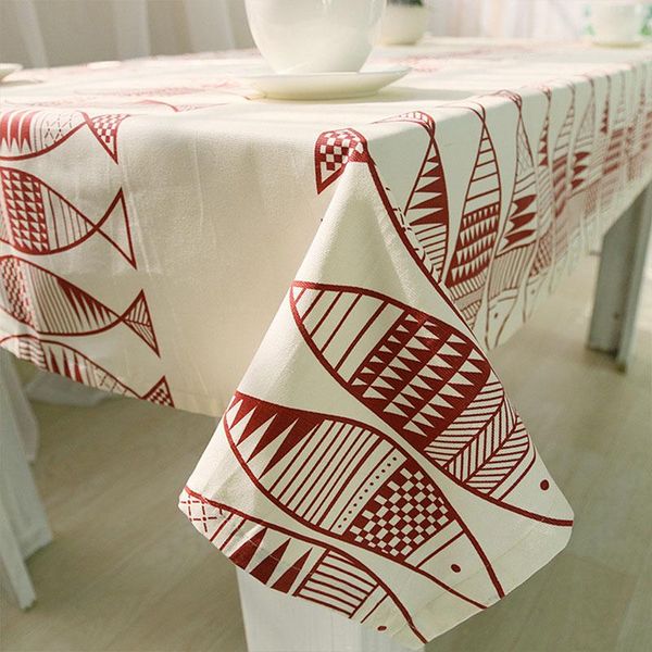 

cartoon fish printed pattern table flags garden coffee rectangle flag tassels bed runner concise cloth
