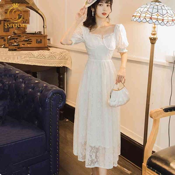 

fashion lace hollow out summer dress robe for women short sleeve slim high waist party vestidos 210520, Black;gray