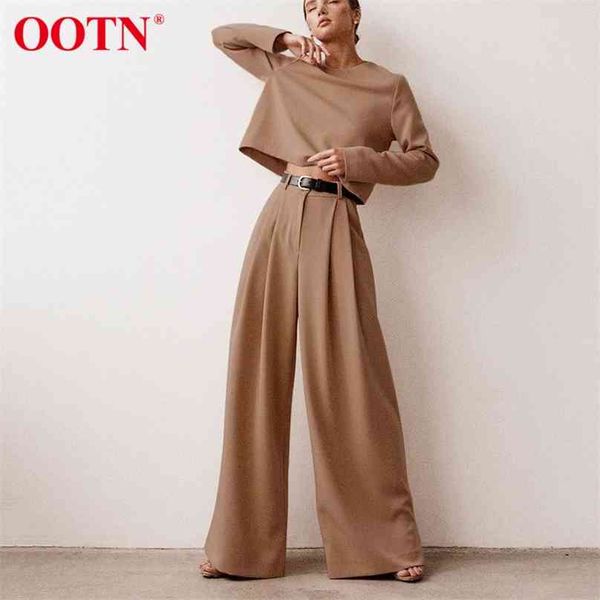 

ootn street high waist wide leg pants plus size women solid loose streetwear khaki trousers female elegant long spring 210925, Black;white