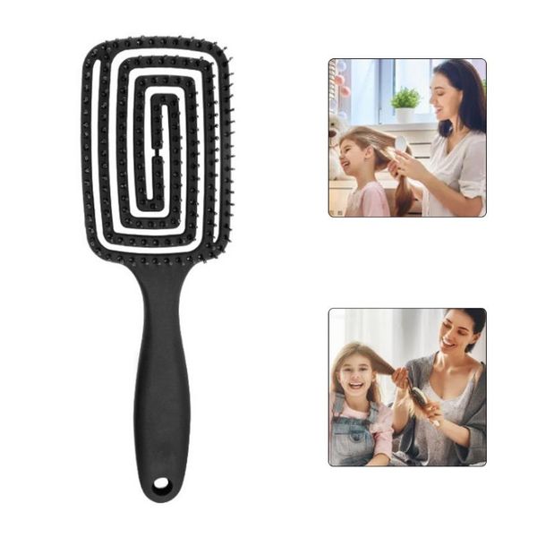 

massage comb hair brush wide tooth scalp fluffy hairdressing big curved for styling accessories brushes, Silver