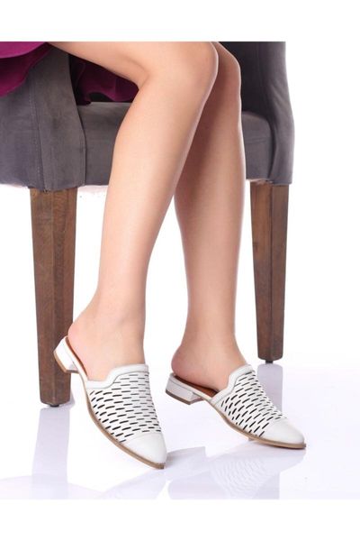 

slippers women's white genuine, Black