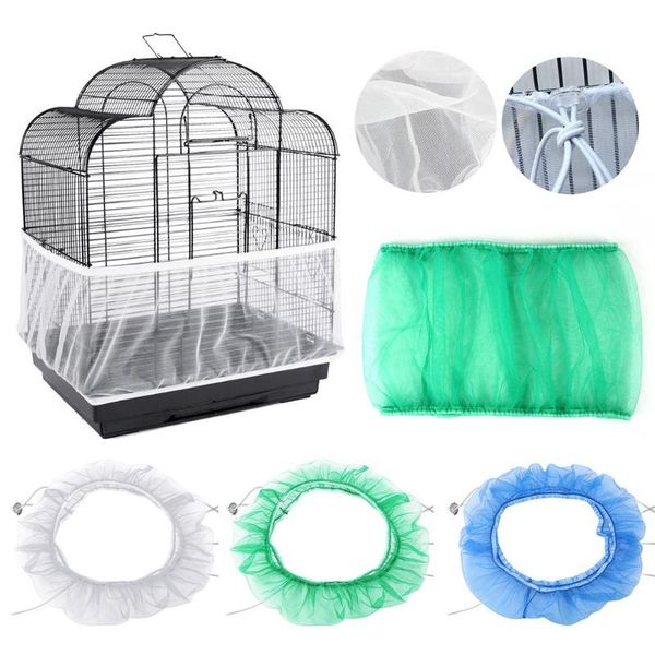 

receptor seed guard nylon mesh bird parrot cover adjustable easy cleaning airy fabric cage catcher other supplies