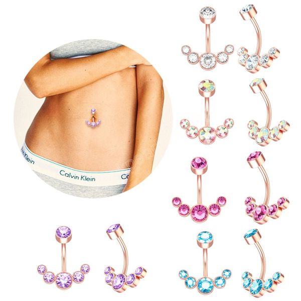 

colorful stainless steel belly button rings bars navel piercing body jewelry, Silver