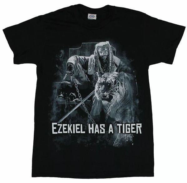 

the walking dead ezekiel t-shirt, White;black