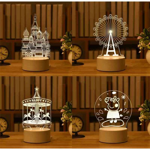 

creative bedroom atmosphere cartoon 3d night holiday gift desk lamp