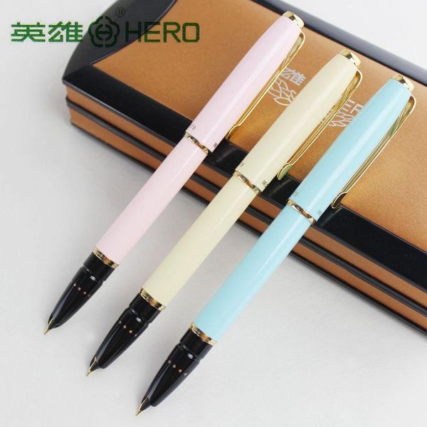 

hero pens authentic 1079 ultrafine pen 0.38mm students word office business gift box black pink blue elegant ladies ng fountain