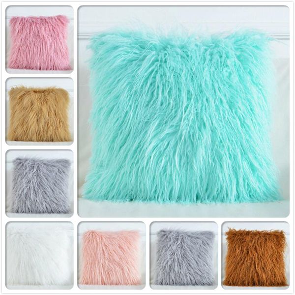 

plush cushion cover for sofa bed decorative plain pure color 17x17 inch 43x43 cm throw pillow case cushioncover cushion/dec