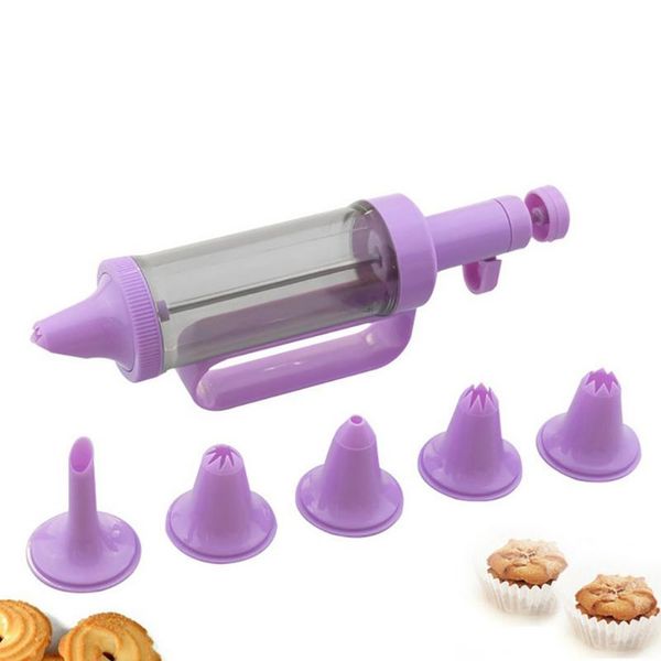 

baking & pastry tools cookie biscuit making maker pump press machine decor kitchen mold set 6pcs y411