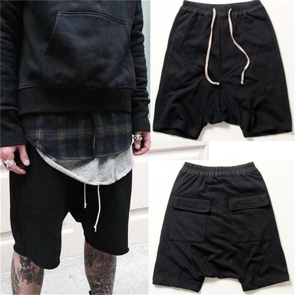 

black shorts cool sweatpants 30-40 mens jumpsuit hiphop rock stage urban clothing owens dress harem 210806, White;black