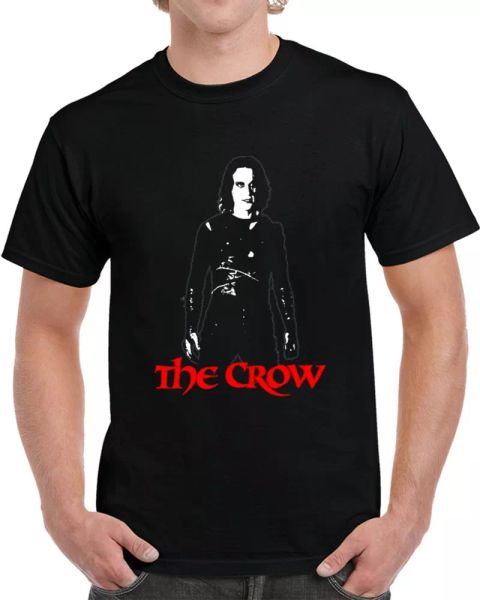 

the crow brandon lee movie classic fan t shirt, White;black
