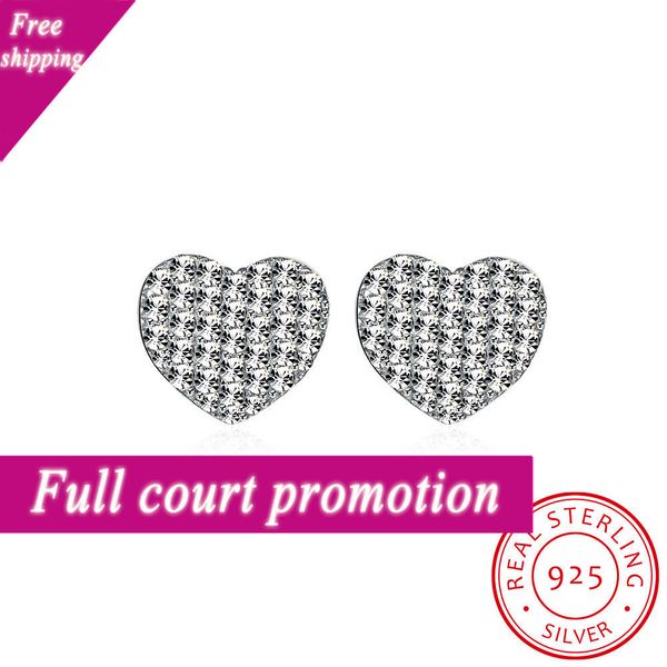 

heart shaped zircon earrings ins micro inlaid cool wind accessories, Golden