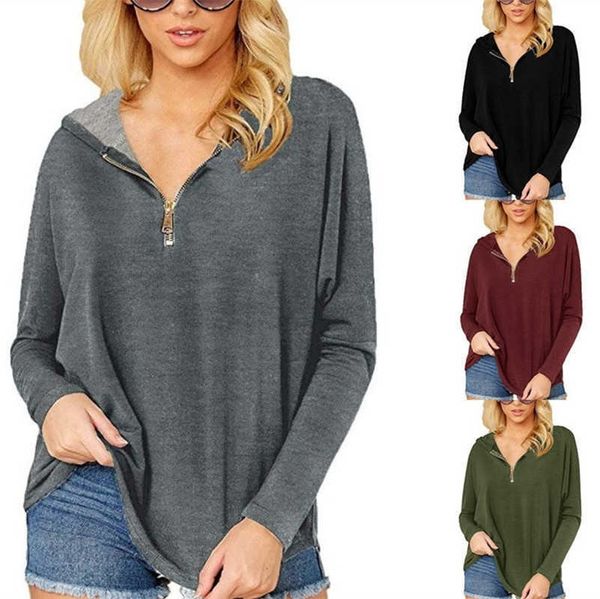 

fashion hoodies women's 2021 zipper hooded sweatshirt, Black